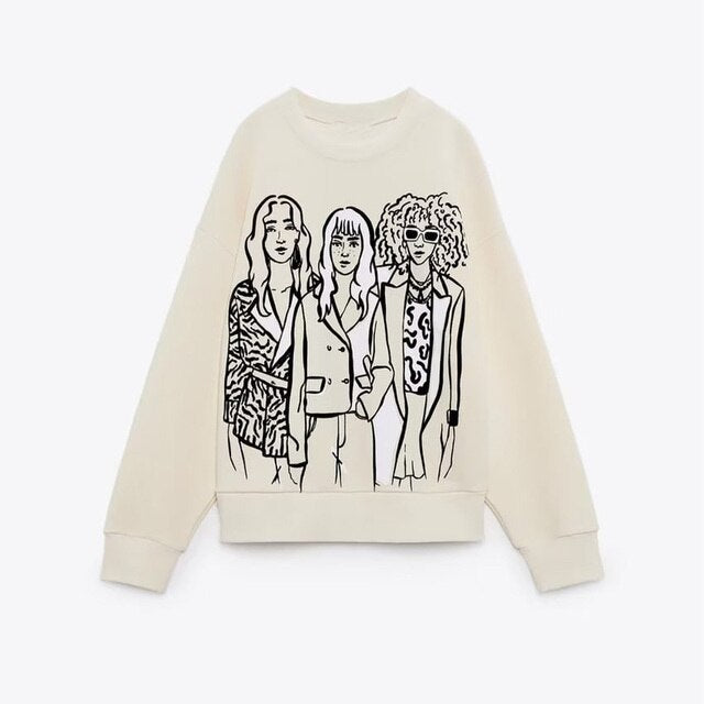 Women Fashion Printing Basic Sweatshirts - Kopiwrite Kollective