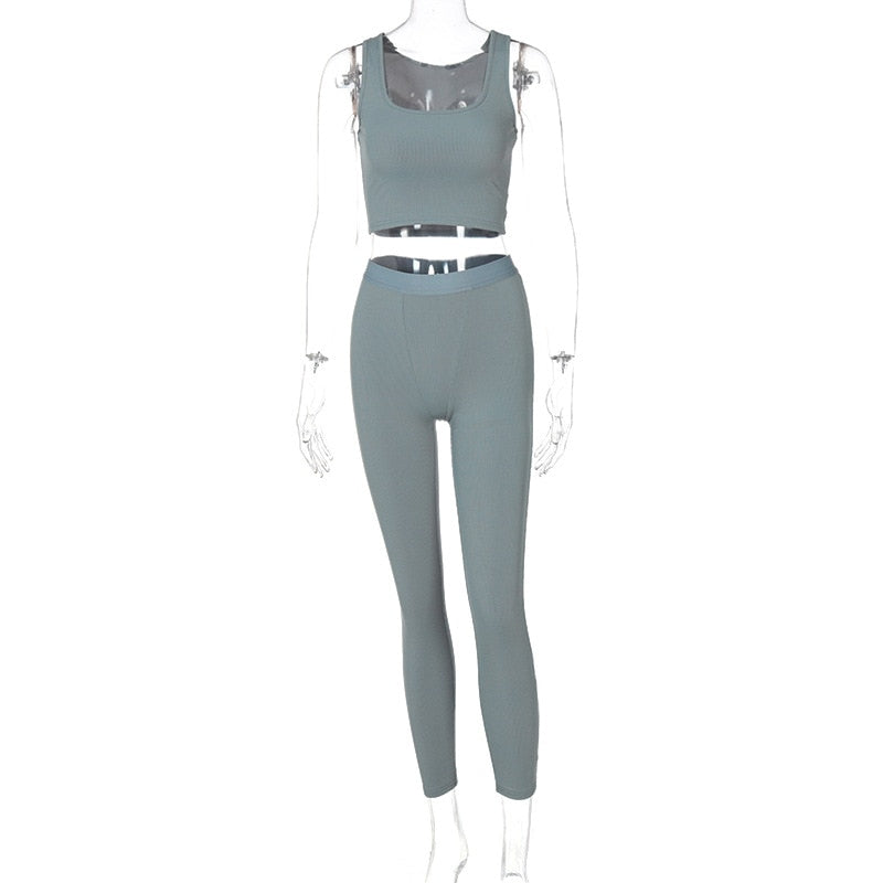 Two Piece Set Solid Pants Suit - Kopiwrite Kollective