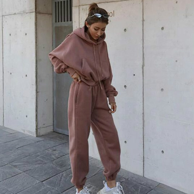 Women Warm Hoodie and Pants Set - Kopiwrite Kollective