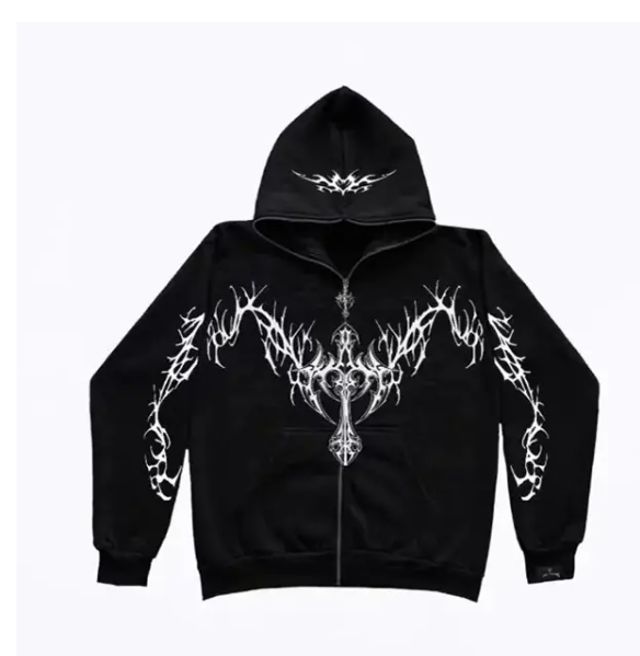 Gothic Clothing Trend Zipper Hoodies - Kopiwrite Kollective