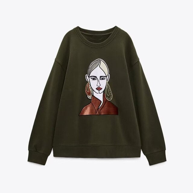 Women Fashion Printing Basic Sweatshirts - Kopiwrite Kollective