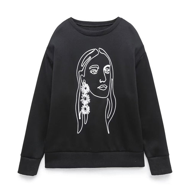 Women Fashion Printing Basic Sweatshirts - Kopiwrite Kollective