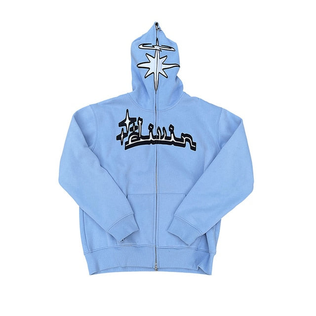 Full Zip Star Print Hoodies - Kopiwrite Kollective