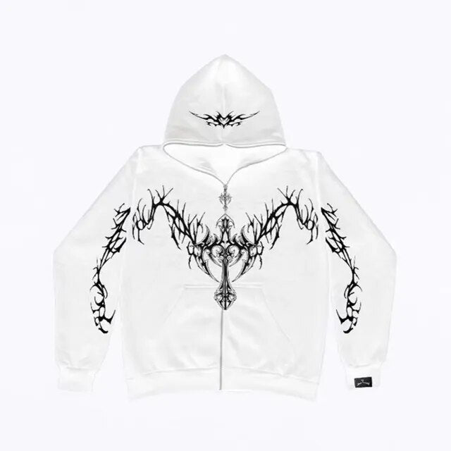 Gothic Clothing Trend Zipper Hoodies - Kopiwrite Kollective