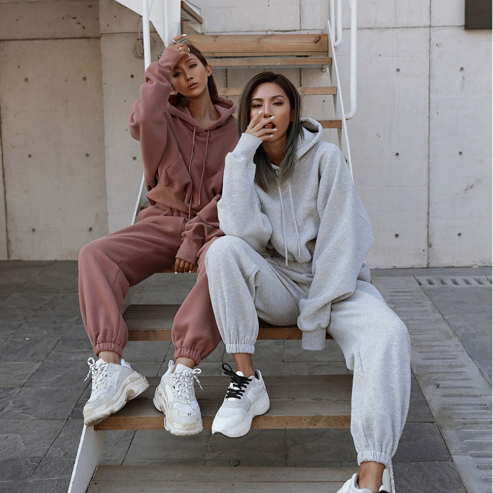 Women Warm Hoodie and Pants Set - Kopiwrite Kollective