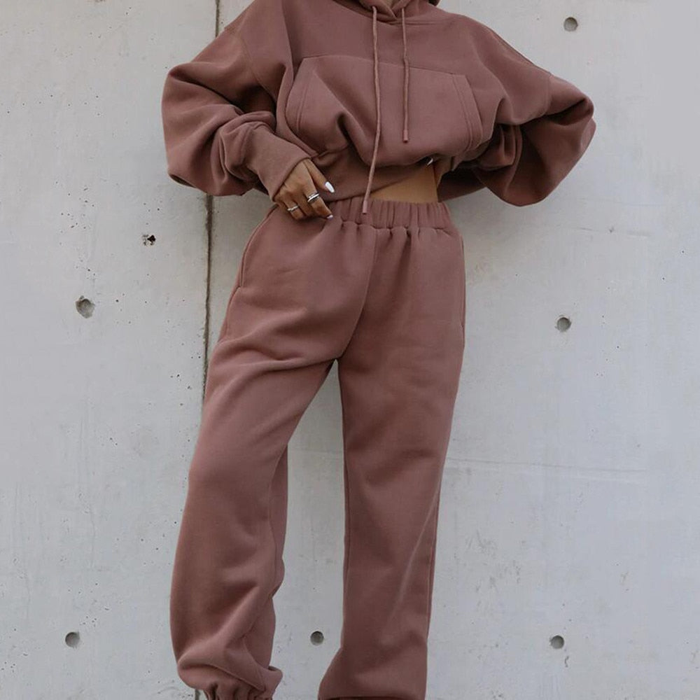 Women Warm Hoodie and Pants Set - Kopiwrite Kollective