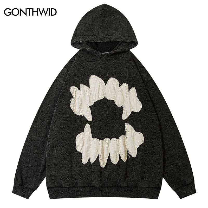 Ripped Teeth Patch Hoodies - Kopiwrite Kollective